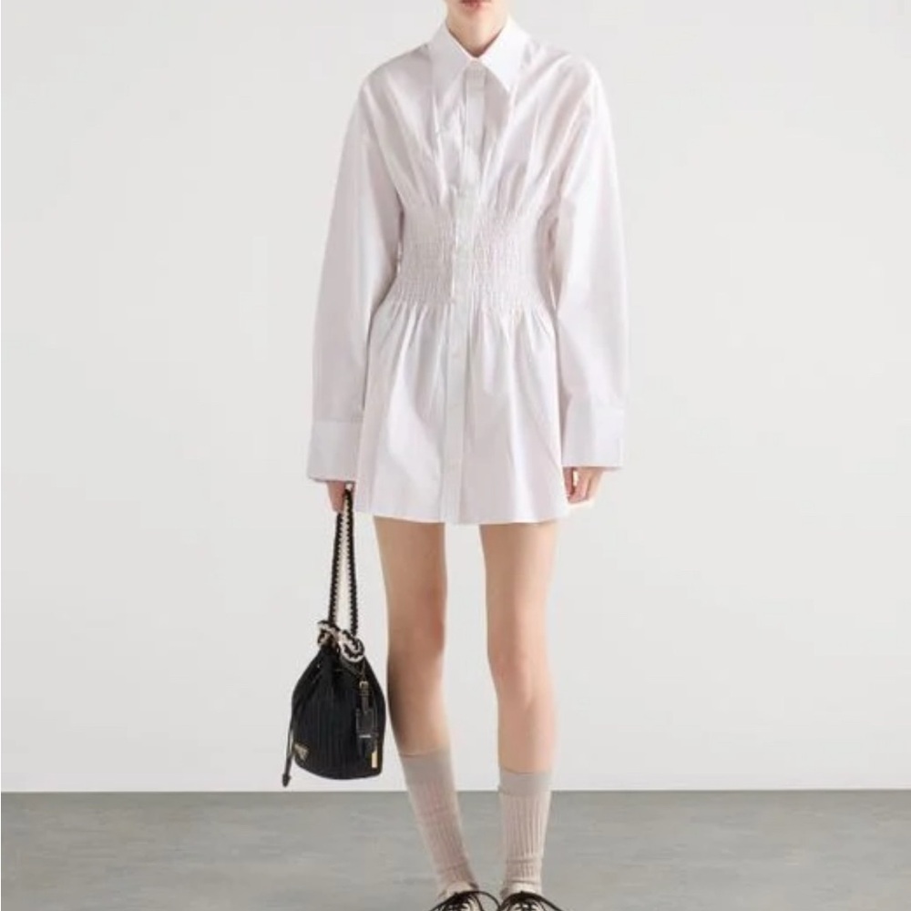 Prada smoked poplin dress 36 small